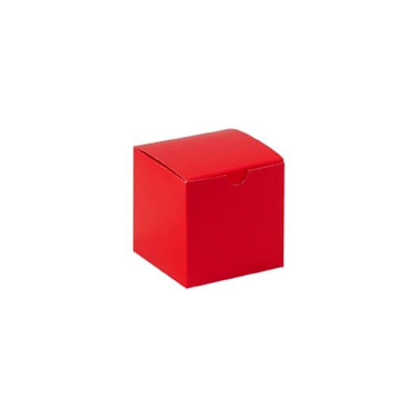Bsc Preferred 4 x 4 x 4'' Holiday Red Gift Boxes, 100PK BUY00025462 - main